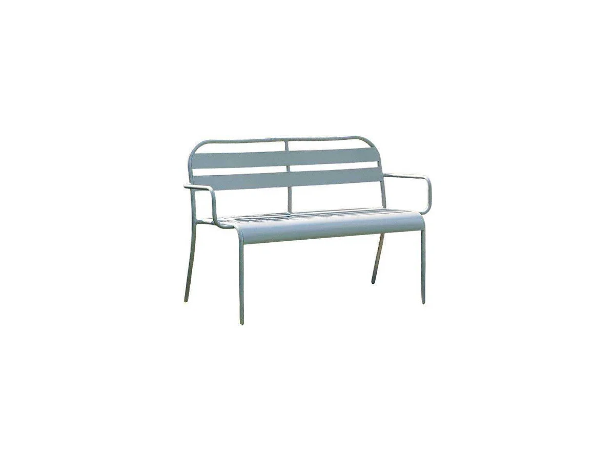 Banc de jardin en aluminium 2 places gris galet SOHA
