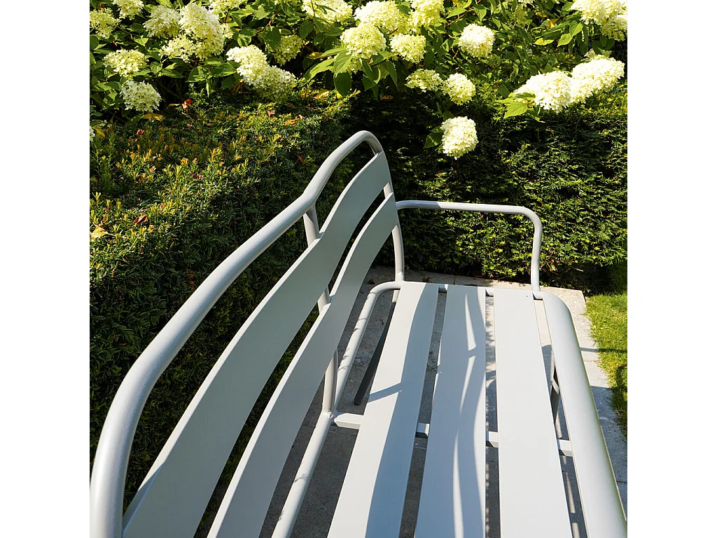 Banc de jardin en aluminium 2 places gris galet SOHA