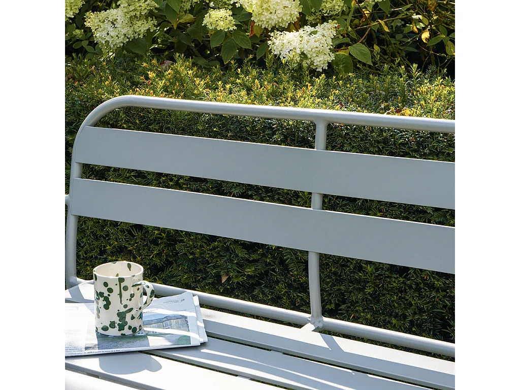 Banc de jardin en aluminium 2 places gris galet SOHA