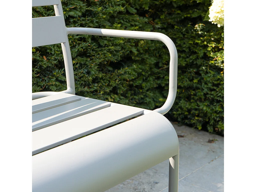 Banc de jardin en aluminium 2 places gris galet SOHA