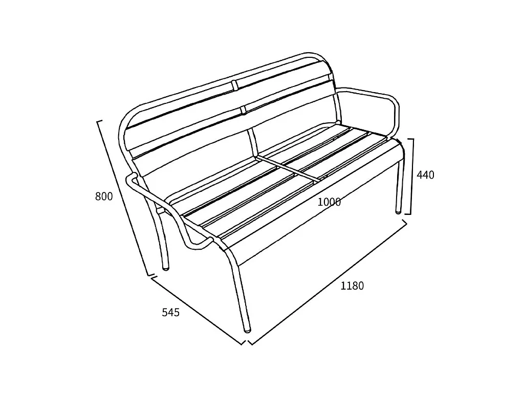 Banc de jardin en aluminium 2 places gris galet SOHA