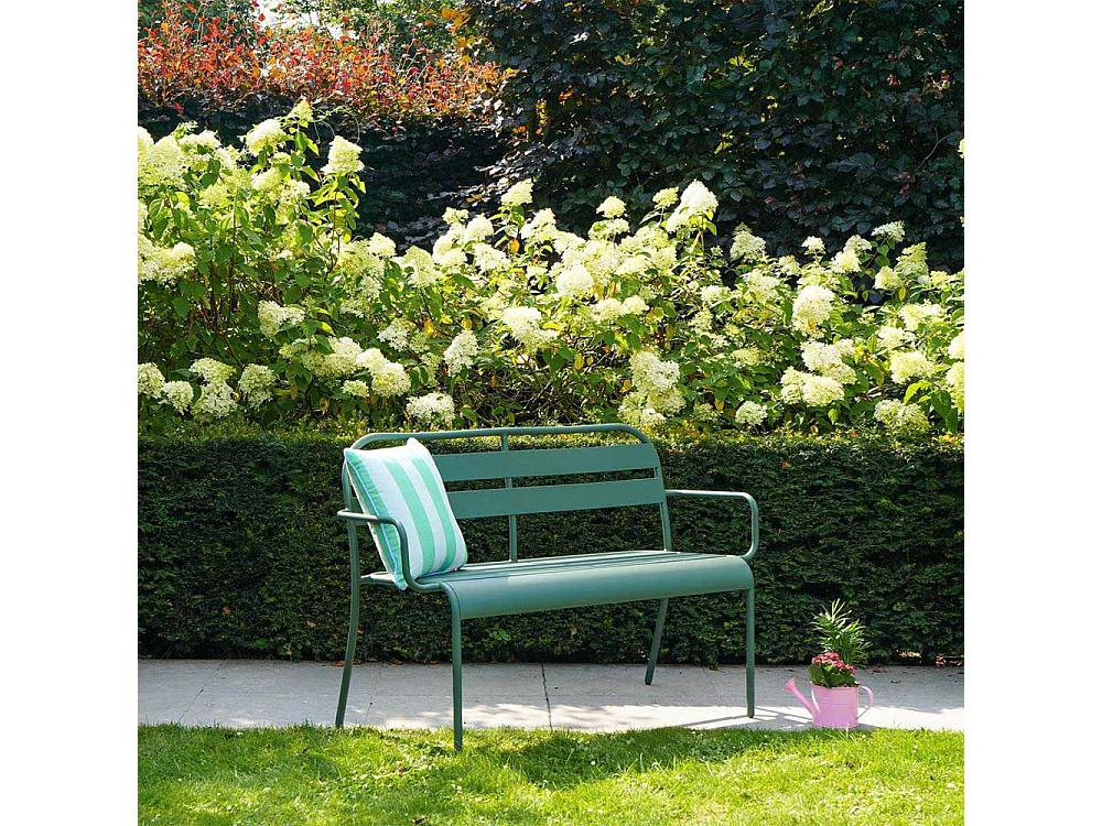 Banc de jardin en aluminium 2 places vert forêt SOHA