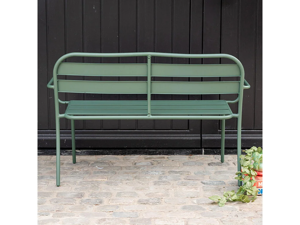 Banc de jardin en aluminium 2 places vert forêt SOHA
