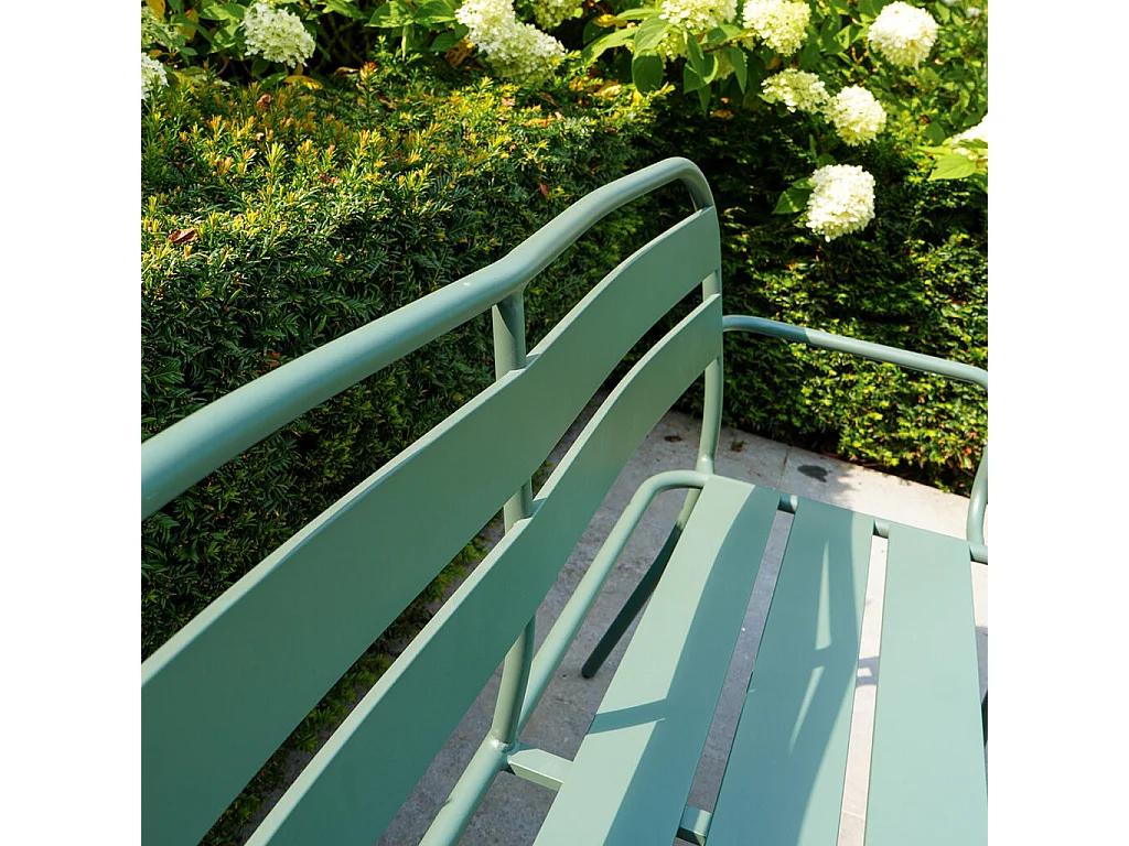 Banc de jardin en aluminium 2 places vert forêt SOHA