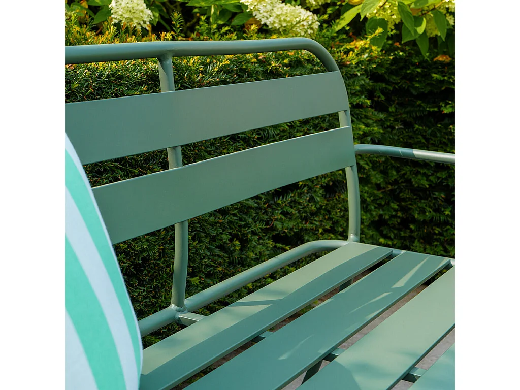 Banc de jardin en aluminium 2 places vert forêt SOHA