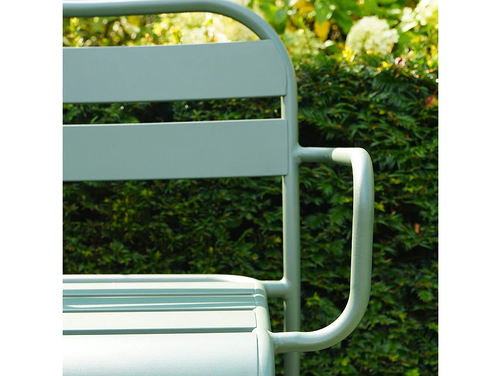 Banc de jardin en aluminium 2 places vert forêt SOHA