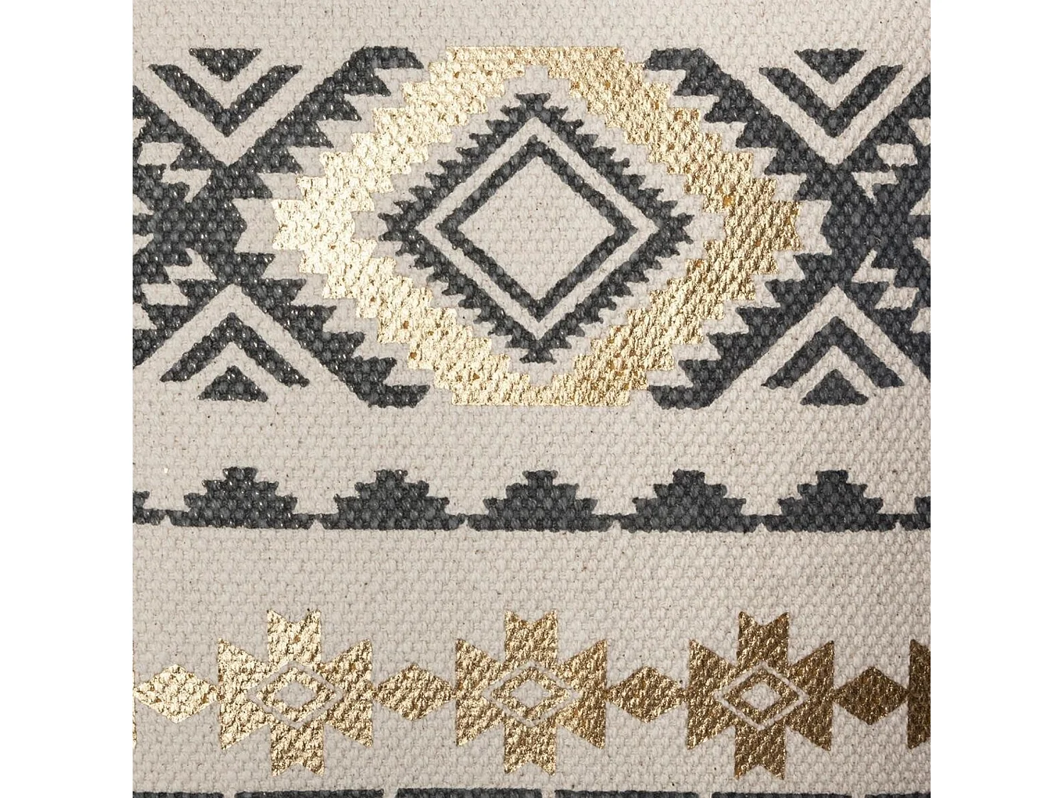 Funda de cojín étnica y dorada 40 x 40 cm