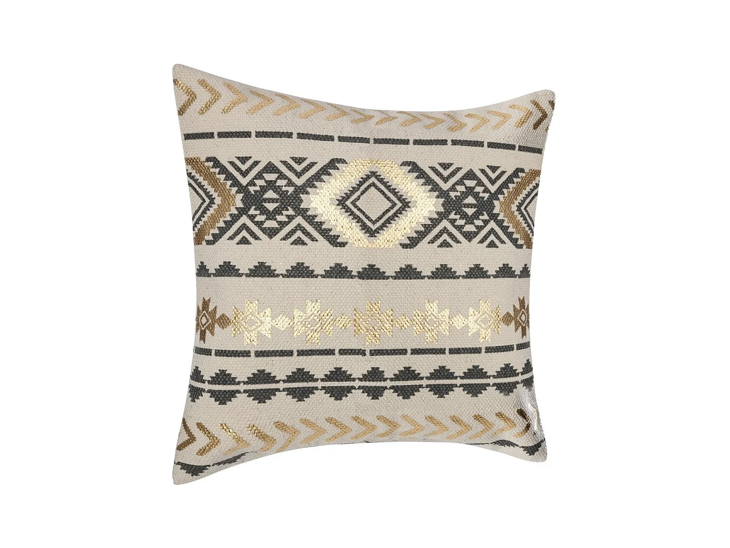 Housse de Coussin "Etnik Gold" 40x40cm Gris