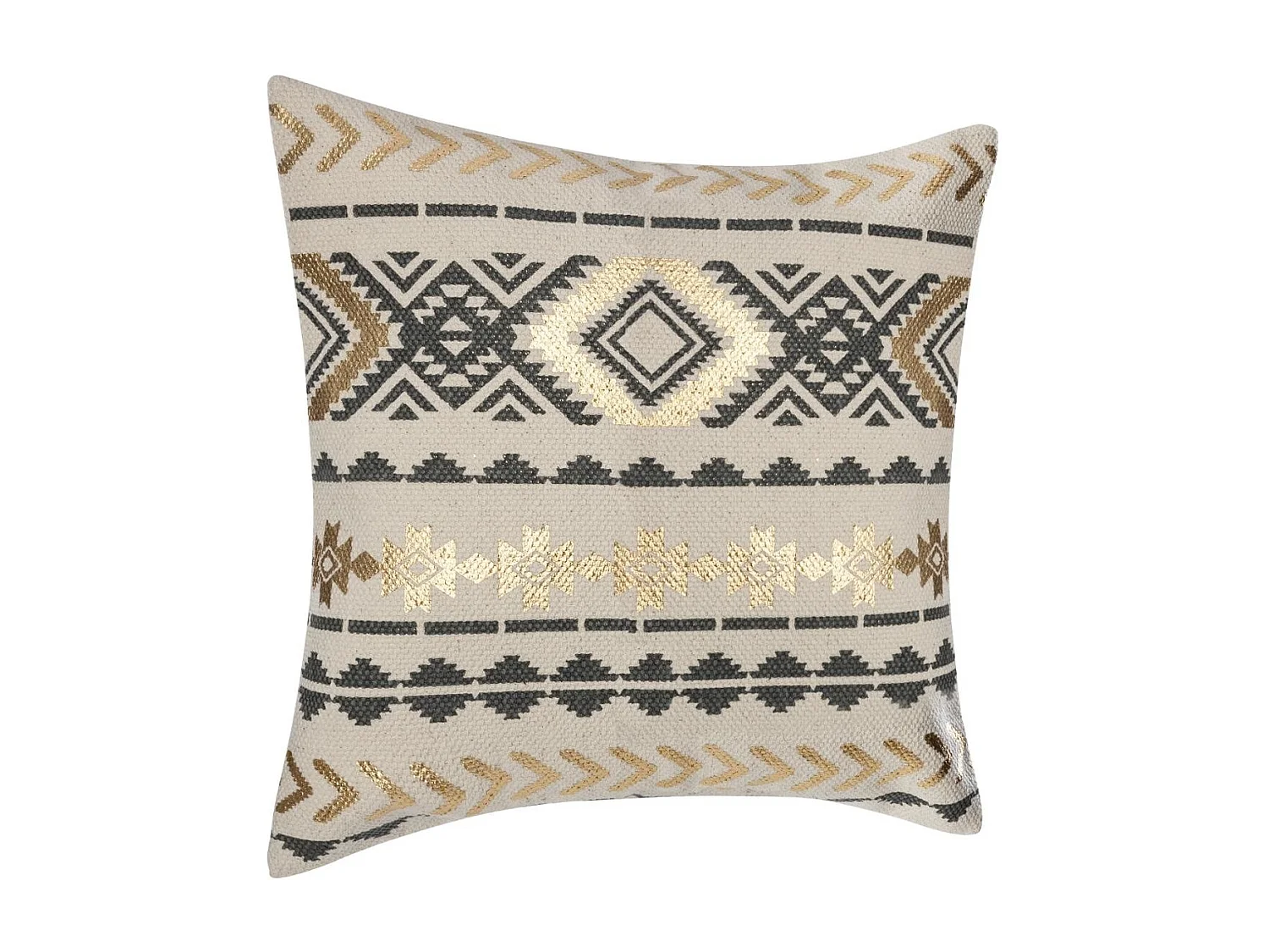 Housse de Coussin "Etnik Gold" 40x40cm Gris