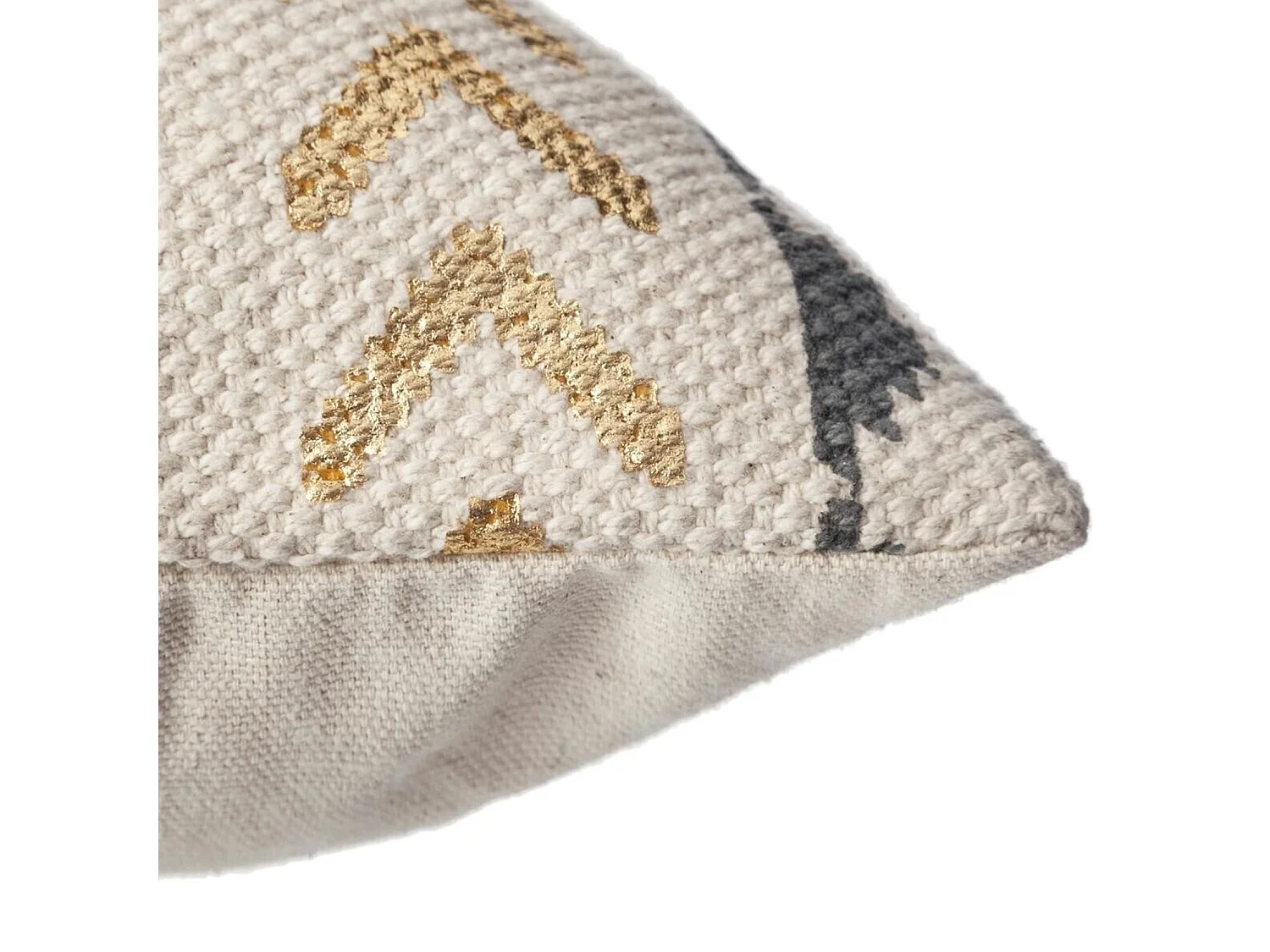 Housse de Coussin "Etnik Gold" 40x40cm Gris