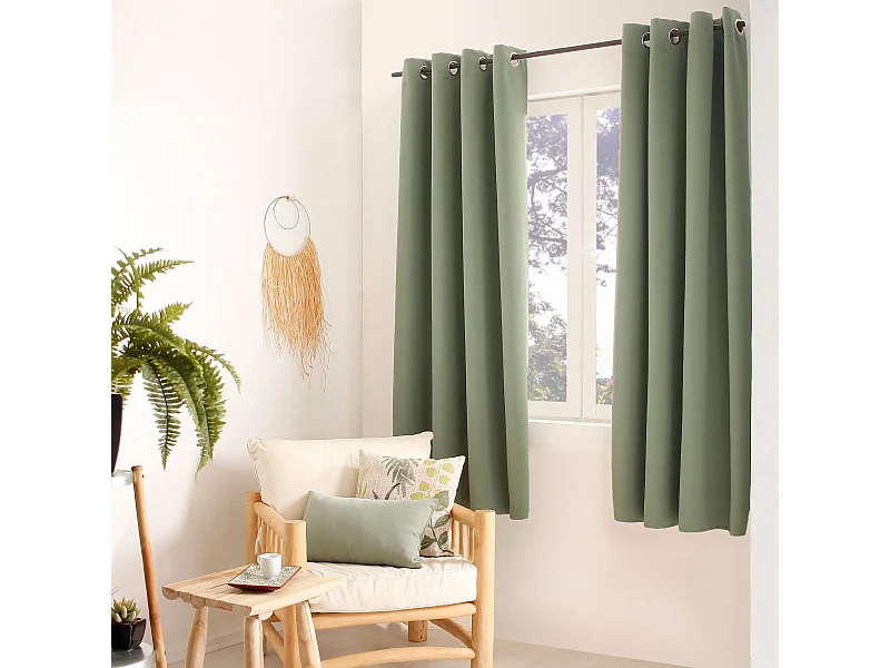 Rideau opaco con hilo negro y 8 ojales 140 x 180 cm