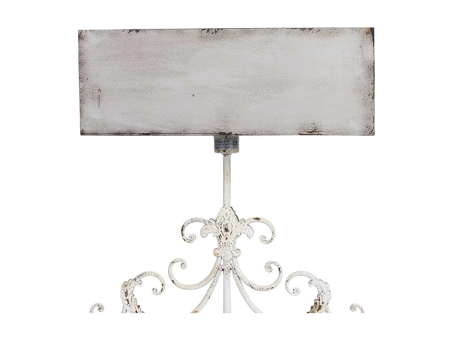 Lampe en bois et métal gris avec finition antique 50x20x56h cm