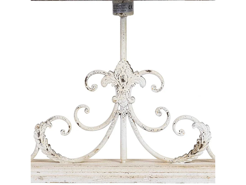 Lampe en bois et métal gris avec finition antique 50x20x56h cm