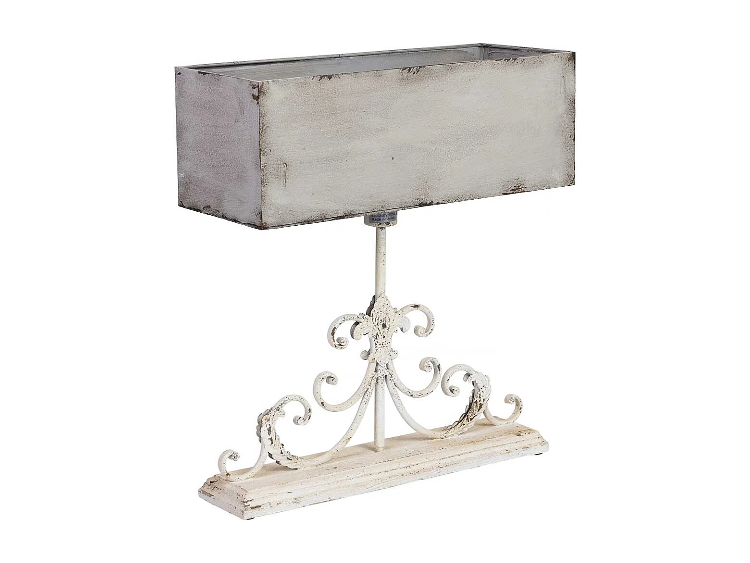 Candeeiro de parede em madeira e metal cinzento 50x20x56h cm