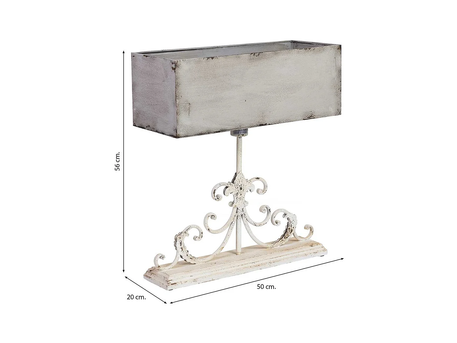 Candeeiro de parede em madeira e metal cinzento 50x20x56h cm