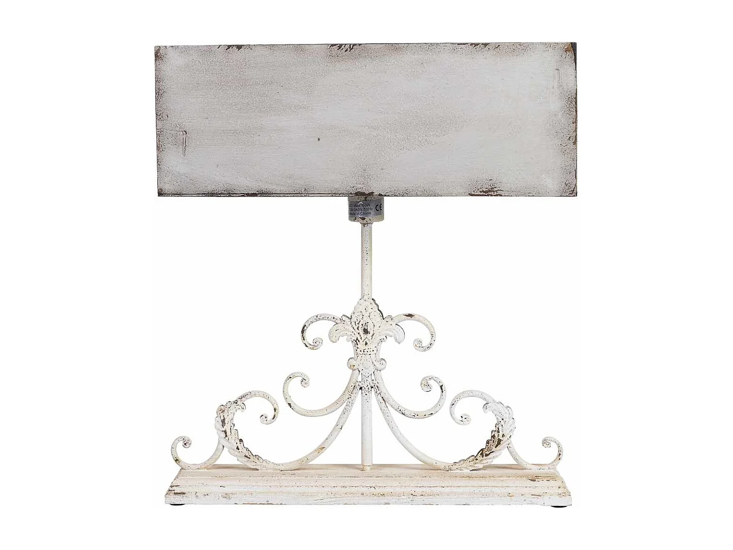 Lampe en bois et métal gris avec finition antique 50x20x56h cm