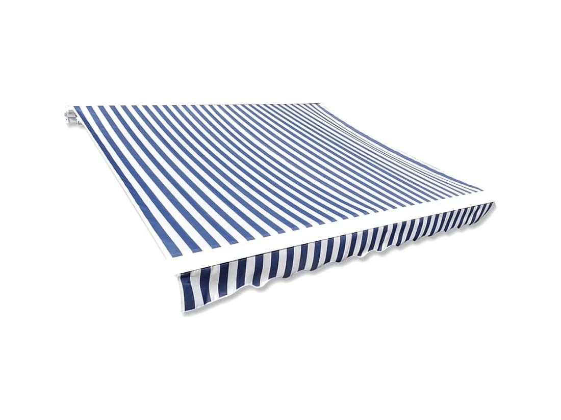 Toldo de lona azul y blanco 3x25 m sin armazón