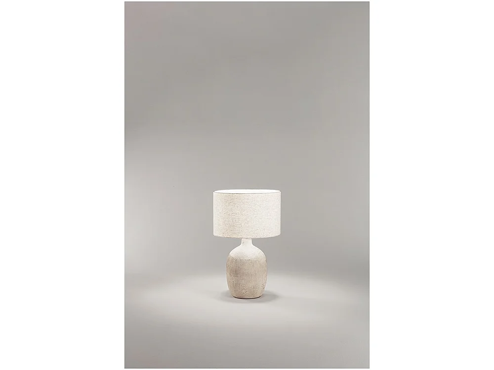 Lampe de table Perenz en céramique beige avec abat-jour tissu d.35 cm H55 cm, 1xE27 max 60W, style naturel élégant