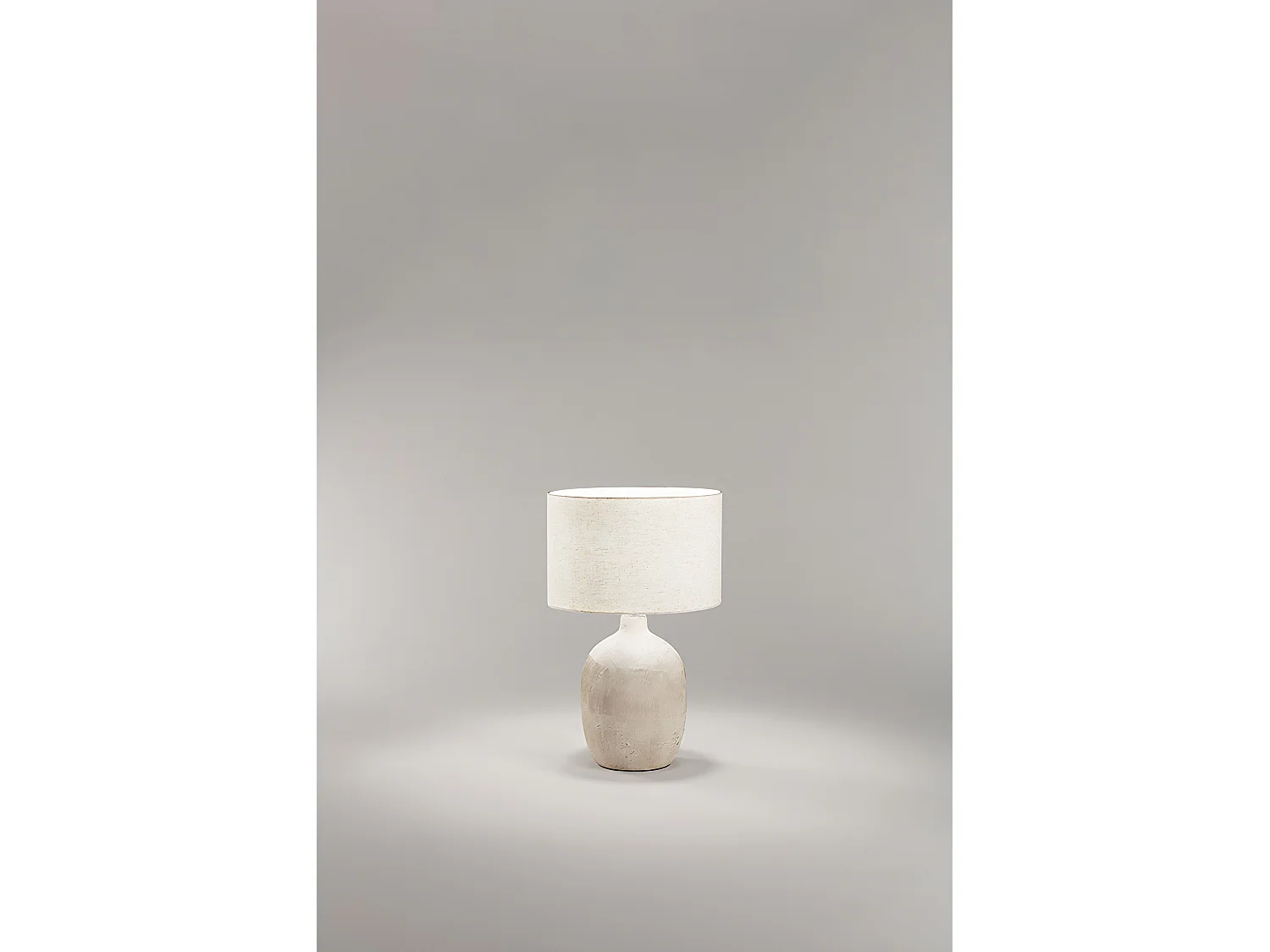 Lampe de table Perenz en céramique beige avec abat-jour tissu d.35 cm H55 cm, 1xE27 max 60W, style naturel élégant