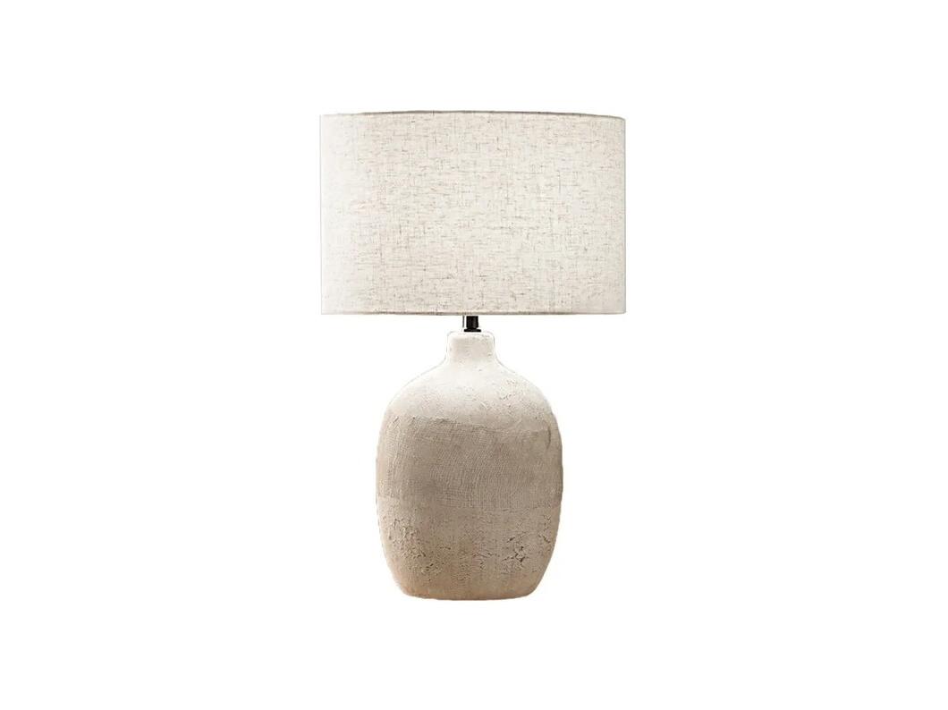 Perenz Keramische tafellamp, kleur beige met stoffen lampenkap, diameter 35 cm hoogte 55 cm lamp 1xE27 max. 60W niet inbegrepen