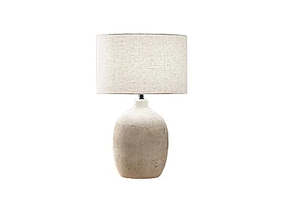Lampe de table Perenz en céramique beige avec abat-jour tissu d.35 cm H55 cm, 1xE27 max 60W, style naturel élégant