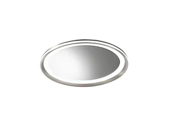 Miroir LED Mirò d.40 cm 38W gris titane, plafonnier et applique murale, lumière chaude 3000K, style moderne salle de bain