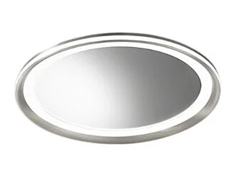 Miroir LED Mirò d.40 cm 38W gris titane, plafonnier et applique murale, lumière chaude 3000K, style moderne salle de bain