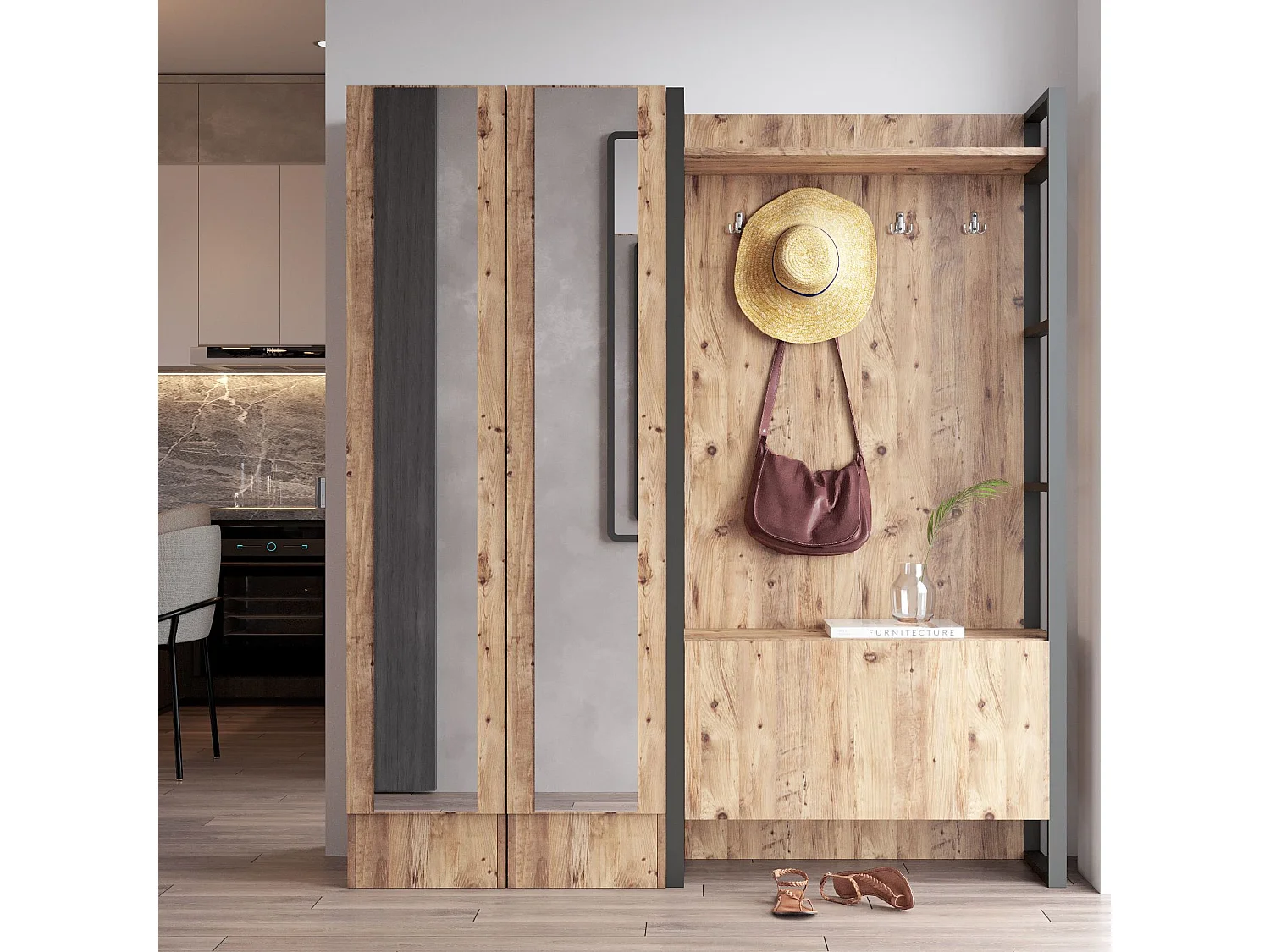 Suporte de Hall Moderno e Industrial - Ml18-A