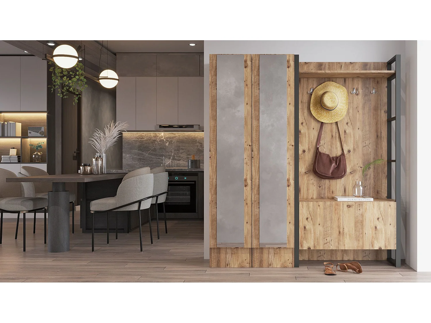 Suporte de Hall Moderno e Industrial - Ml18-A