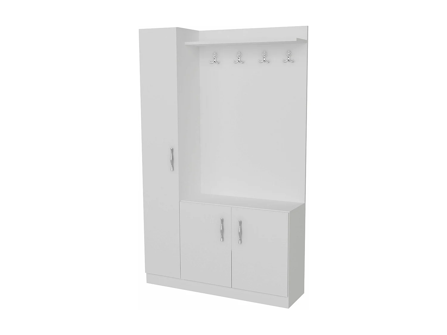 Meuble d'entrée 1 porte à gauche Lilmes L110xH180cm Bois Blanc