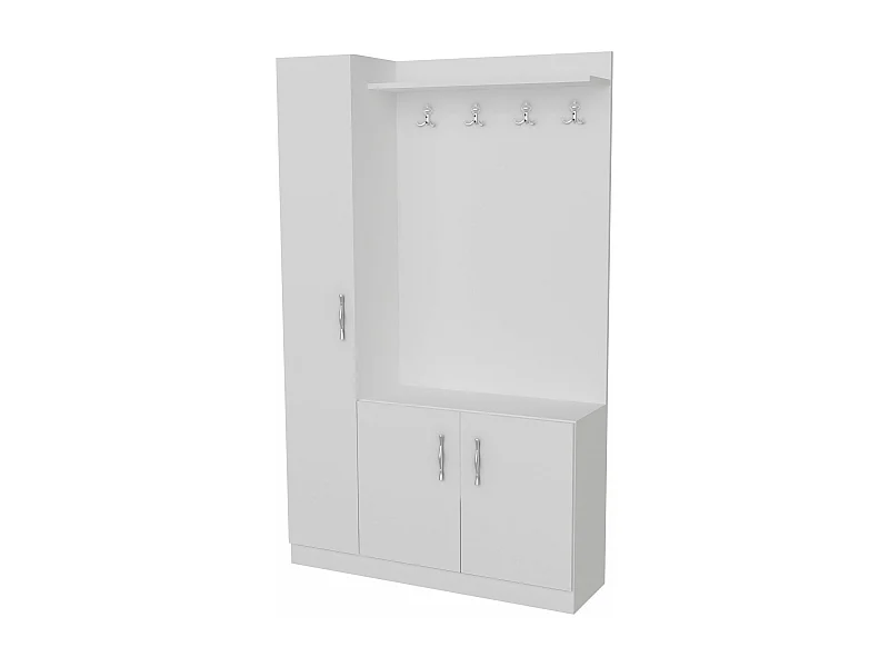 Meuble d'entrée 1 porte à gauche Lilmes L110xH180cm Bois Blanc
