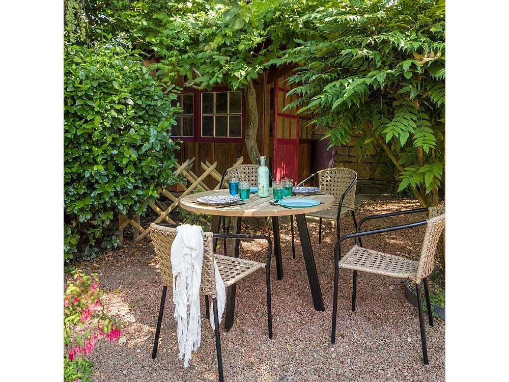 Fauteuil en résine tressée façon cannage Cocos