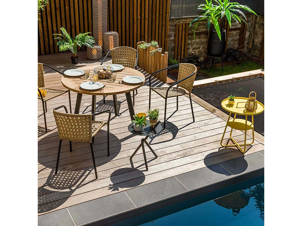 Fauteuil en résine tressée façon cannage Cocos