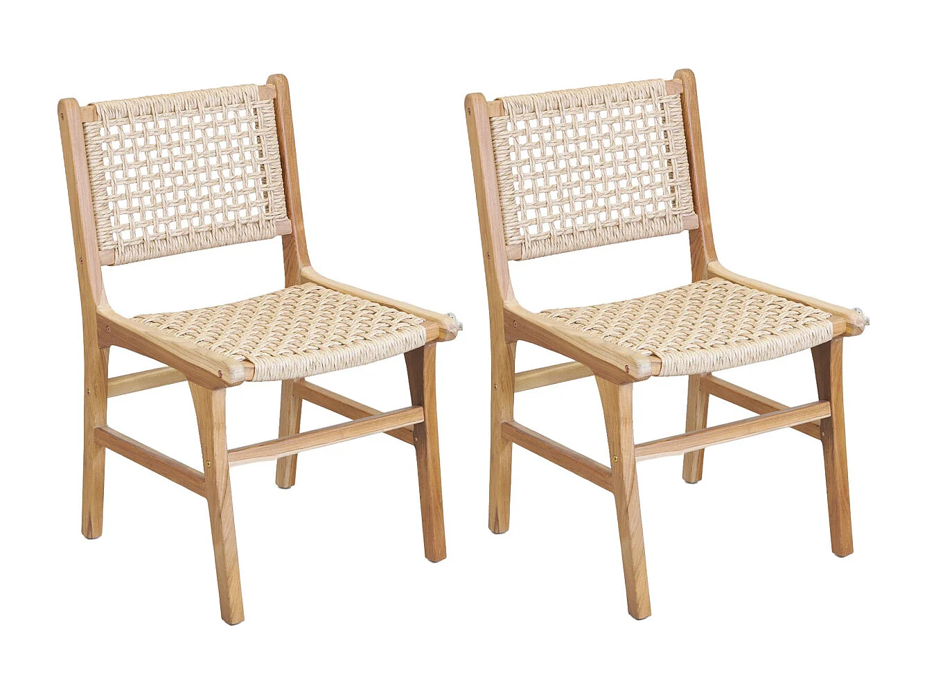 Chaise en teck naturel BAIA (Lot de 2)