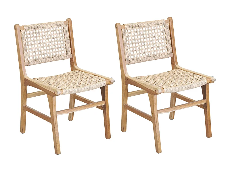 Chaise en teck naturel BAIA (Lot de 2)
