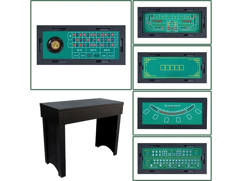 Table de casino 6 en 1- 114 x 51.5 x 90 cm-LuckyVegas