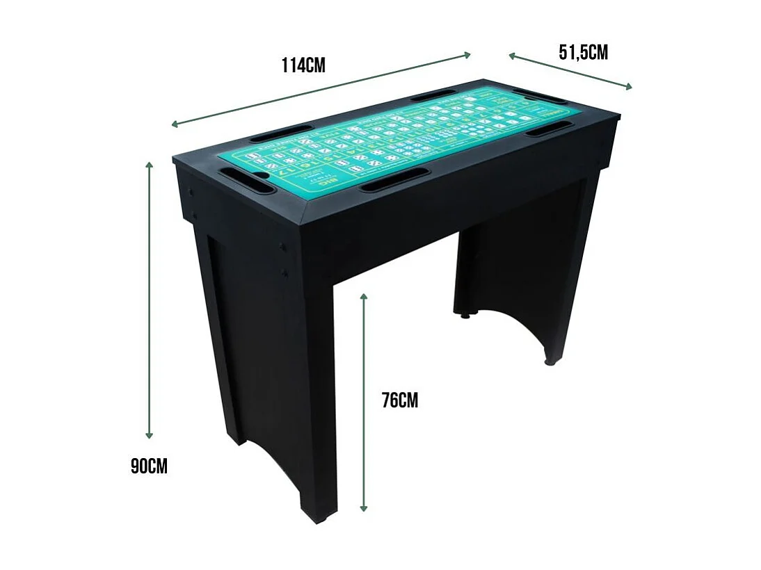 Table de casino 6 en 1- 114 x 51.5 x 90 cm-LuckyVegas