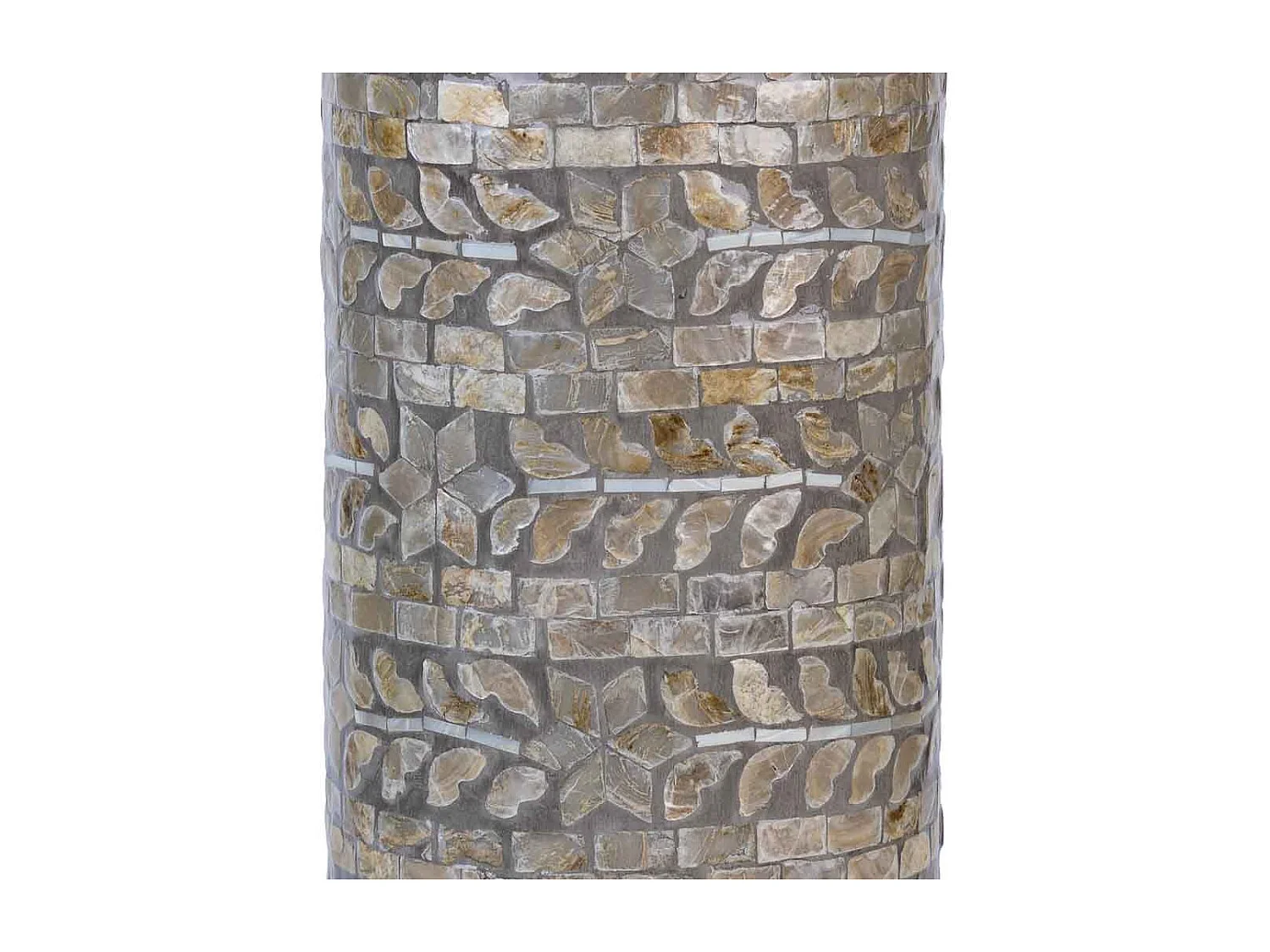 Paragüero redondo de madera y capiz marrón 20x20x57h cm