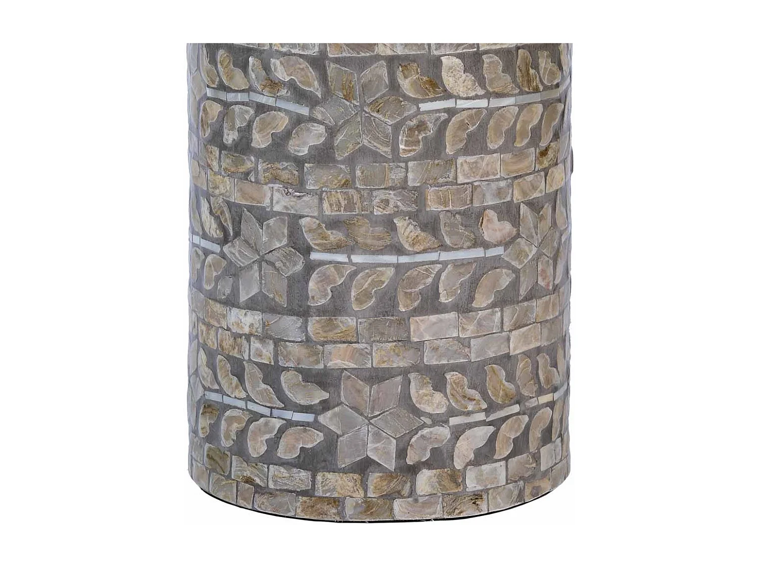 Paragüero redondo de madera y capiz marrón 20x20x57h cm