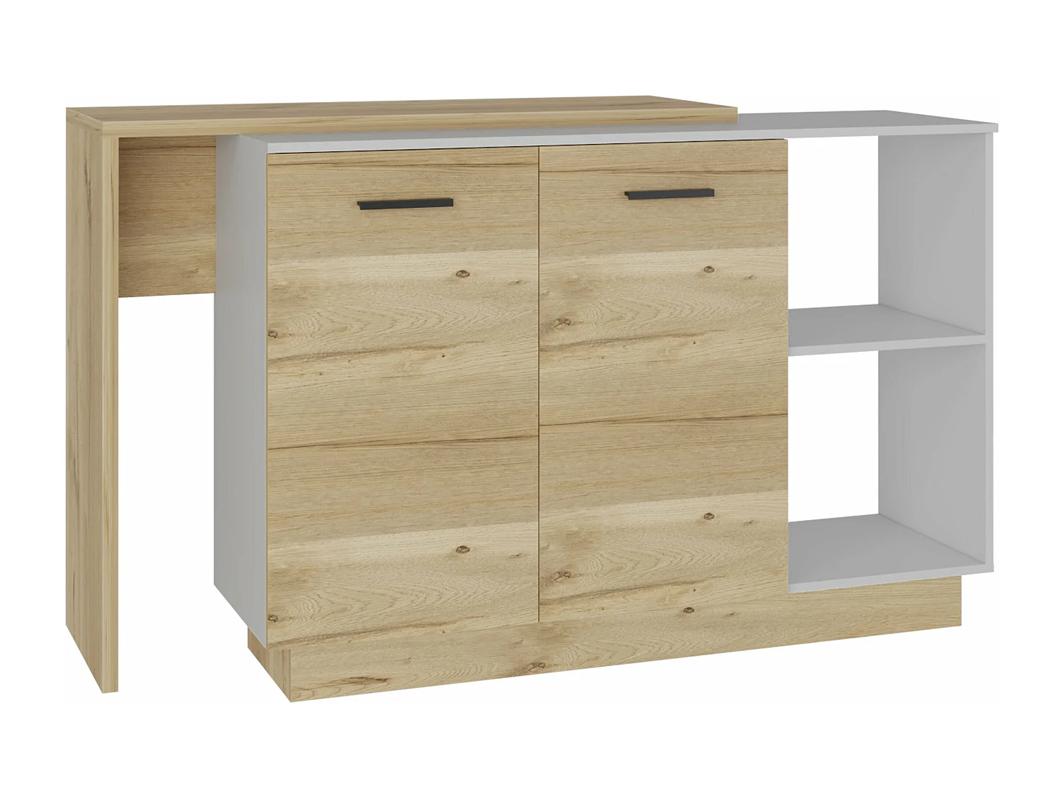 Isola da cucina Sicilia in melaminico con 2 ante e 3 ripiani, multicolore, 90 cm X 150 cm X 60 cm