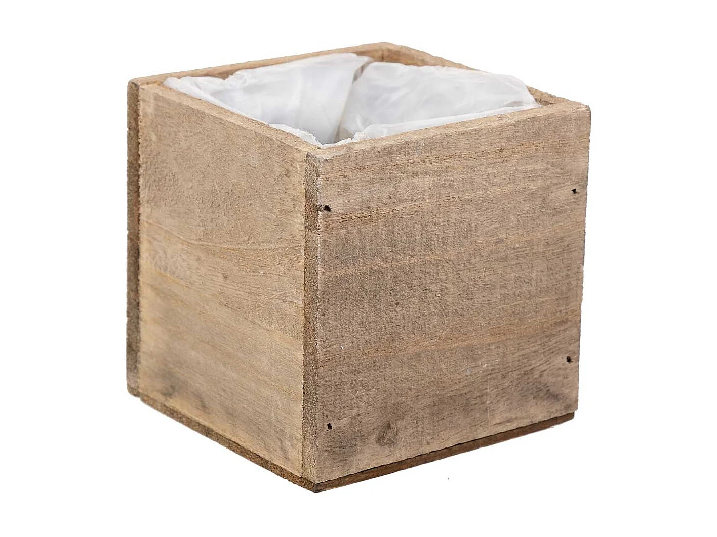 Cajon de madera marron 14x14x12h cm