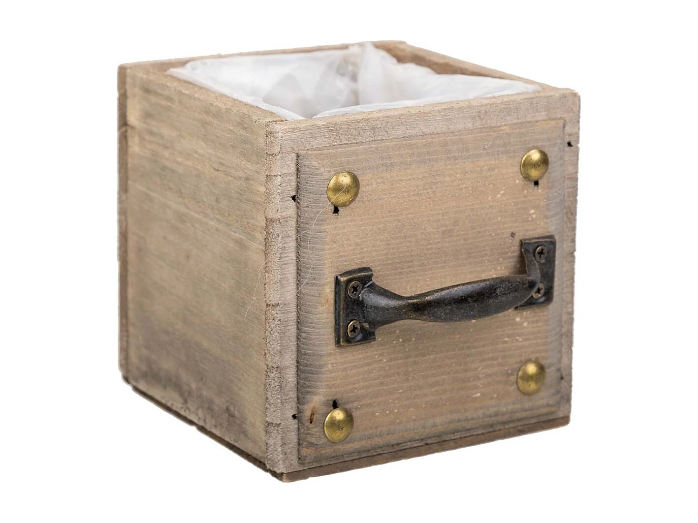 Cajon de madera marron 14x14x12h cm