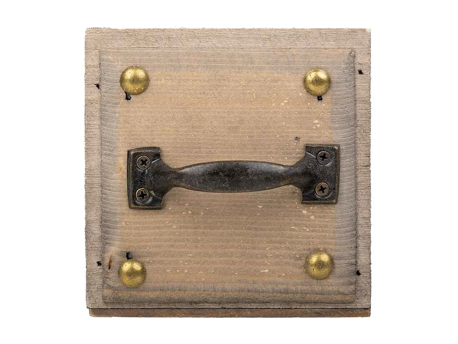 Braune Holzkiste 14x14x12h cm