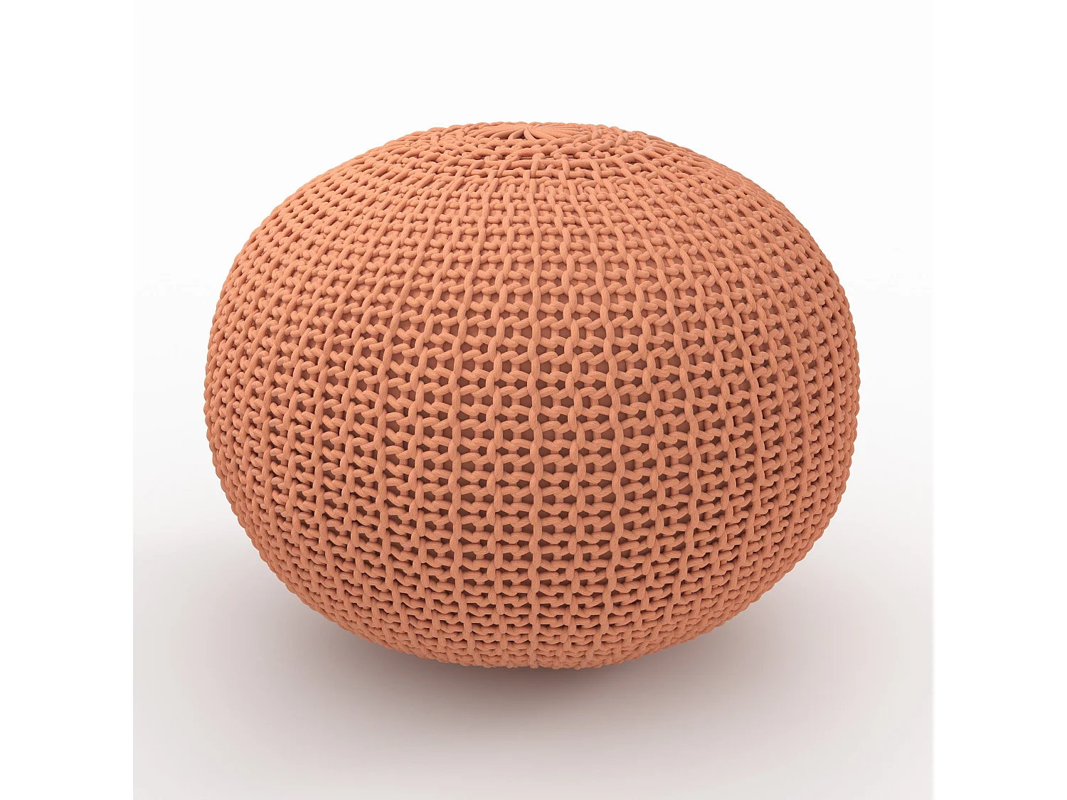 Pouf tricot rond rose poudré D40 cm - Elisa