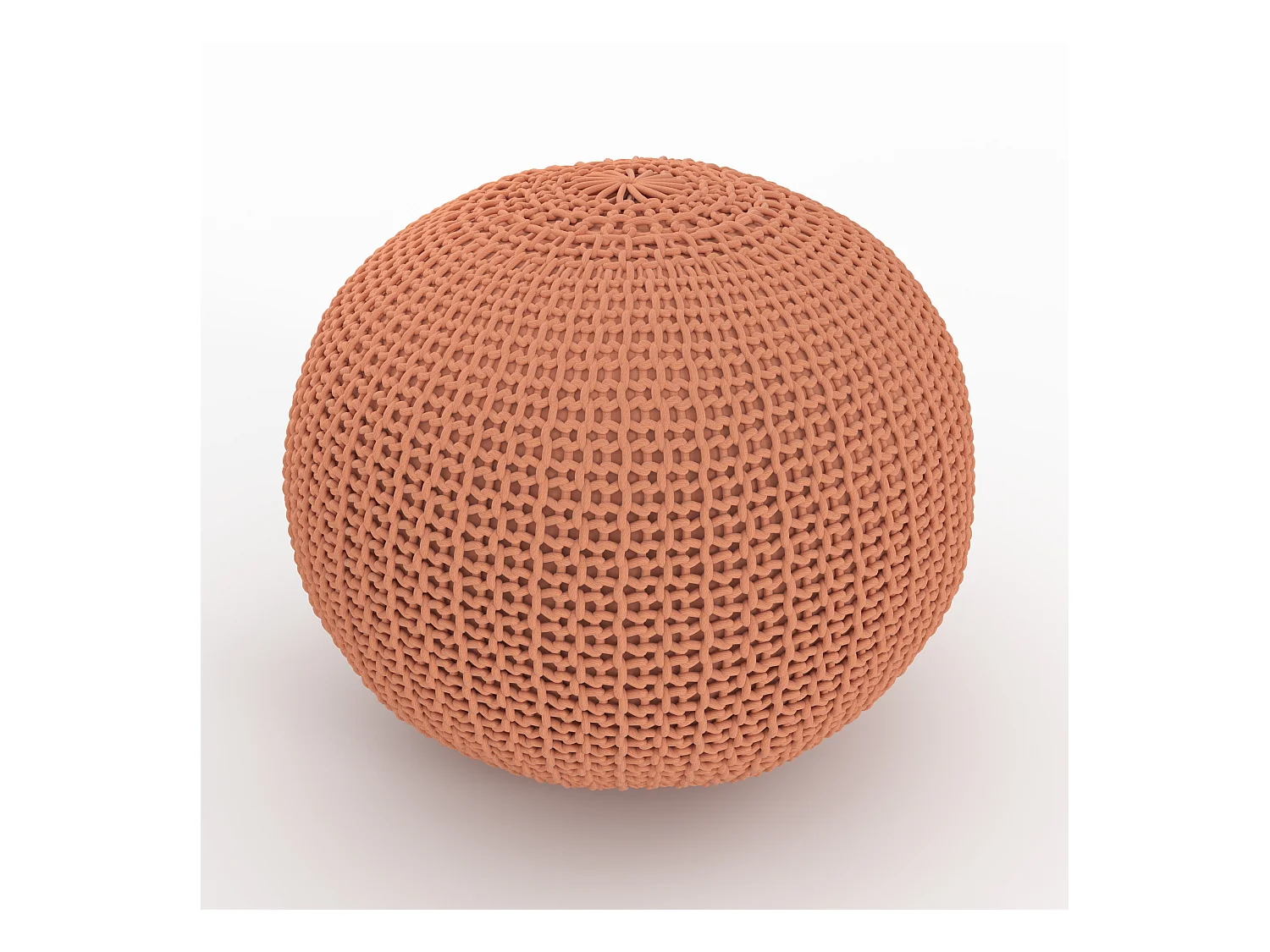 Pouf tricot rond rose poudré D40 cm - Elisa