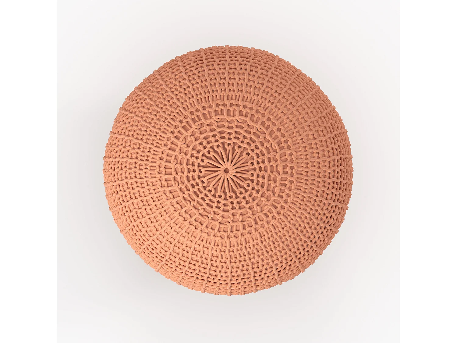 Pouf tricot rond rose poudré D40 cm - Elisa