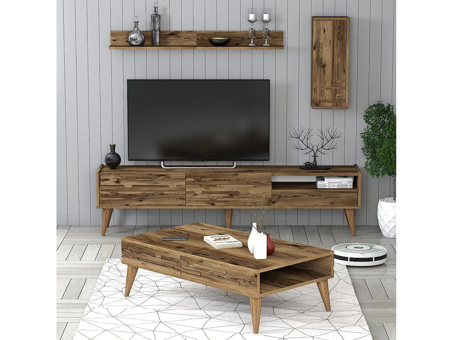 Ensemble de meubles de salon Oviva Bois foncé