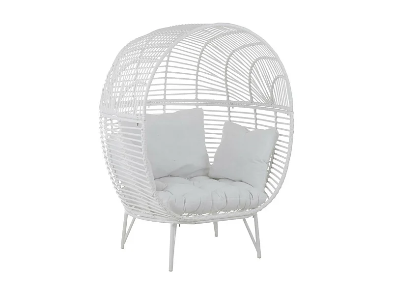 Fauteuil Design Ovale "Aciera" 151cm Blanc