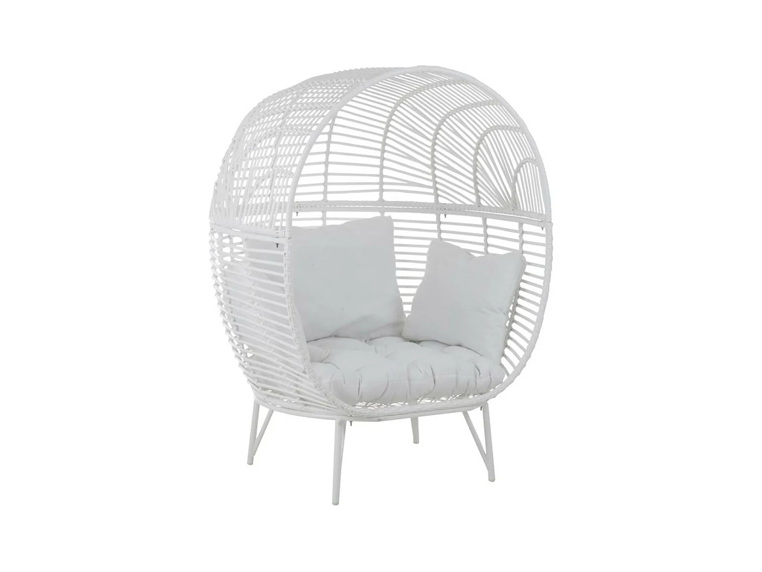 Fauteuil Design Ovale "Aciera" 151cm Blanc