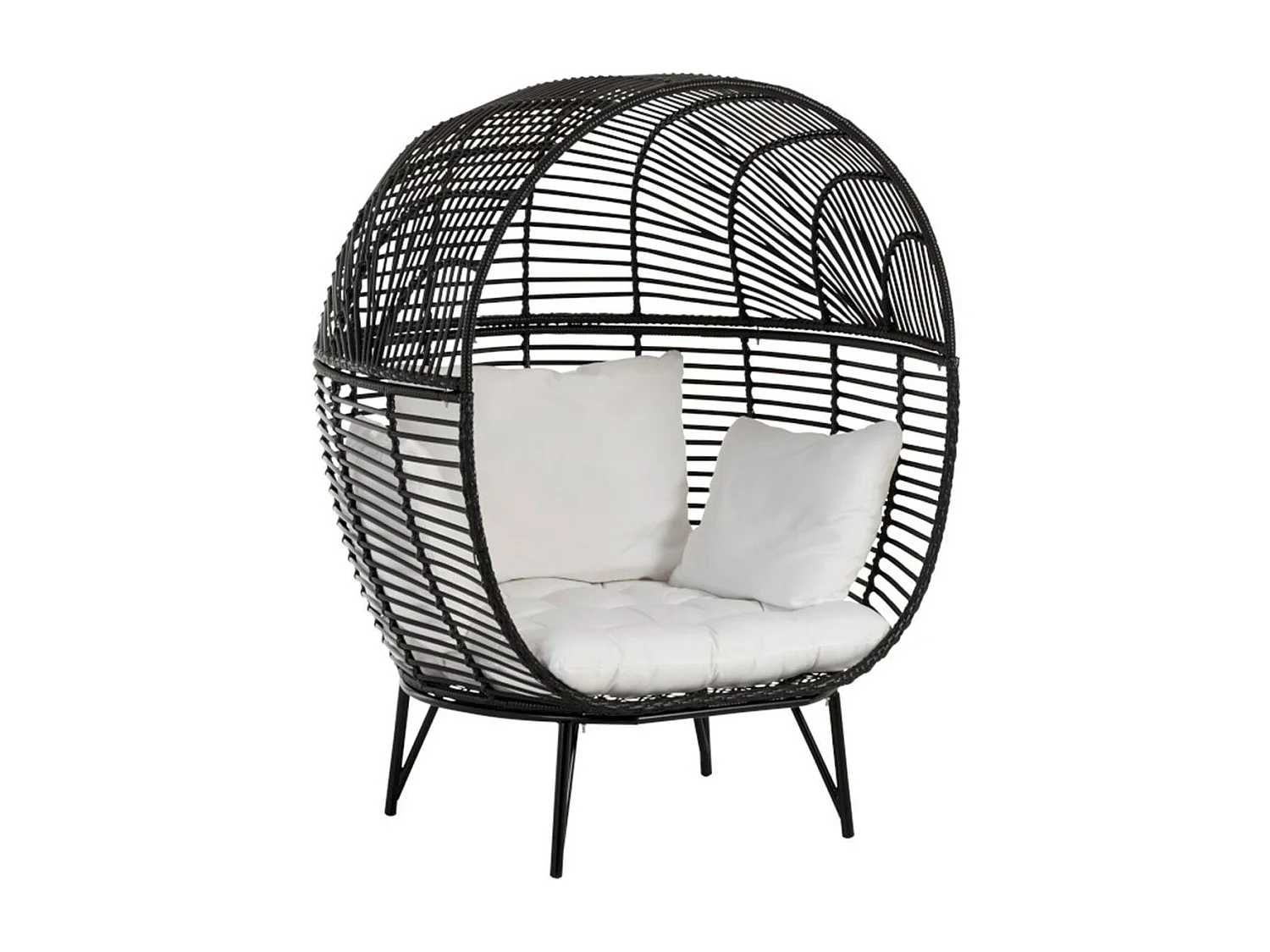 Fauteuil Design Ovale "Aciera" 151cm Noir